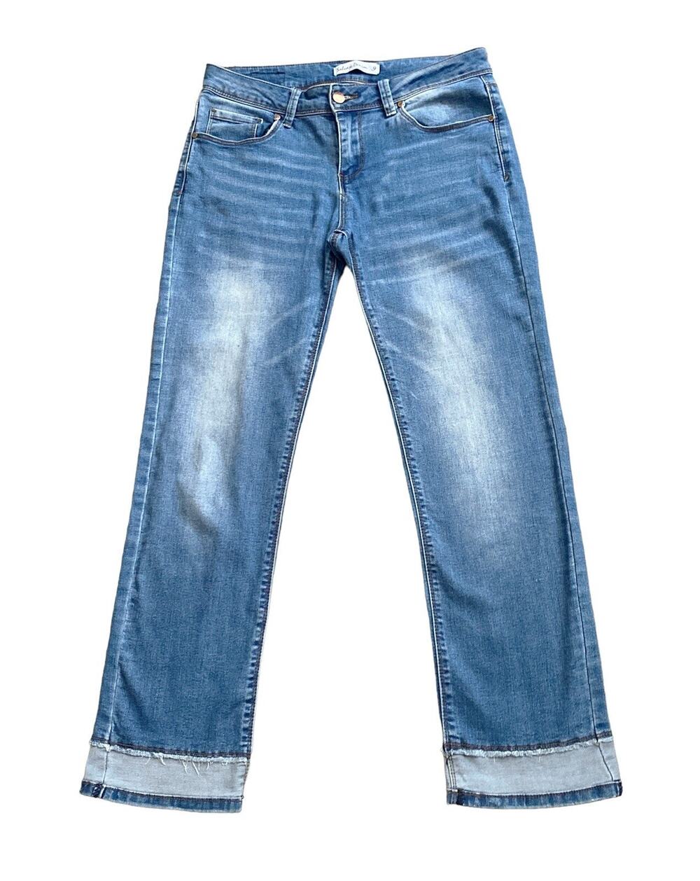Salvaje Denim Straight Leg Jeans Womens Size 9 Medium Wash Blue 27.5" Inseam